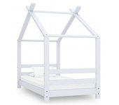 vidaXL Estructura De Cama Infantil Madera Maciza Pino Blanco 70x140 Cm