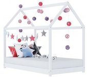 vidaXL Estructura De Cama Infantil Madera Maciza Pino Blanco 90x200 Cm