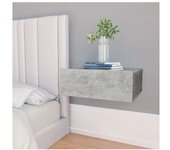 vidaXL Mesita Noche Flotante 2 Uds Aglomerado Gris Hormigón 40x30x15cm