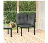 vidaXL Sillón Esquina Jardín Con Cojines Ratán Sintético Negro Y Gris