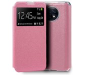 Cool Funda Flip Cover Liso Rosa para Xiaomi Redmi Note 9T