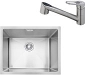 Conjunto fregadero luisa 55 inox 55x45 y grifo caño hztal+extra embla ii cr