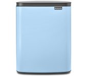 Papelera baño bo cubo rectangular azul 12l