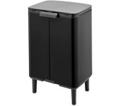 Papelera baño bo cubo rectangular negro 12l
