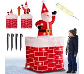 Papá Noel hinchable en chimenea con LEDs 178cm