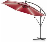 Sombrilla terraza Mali roja 330cm LED solar inclinable UV30+