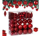 Set de 103 bolas del árbol de Navidad Rojo