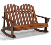 Costway Silla Mecedora Adirondack para 2 Personas con Asiento de Listones Pies de Balancín Suave Capacidad de Carga de 100 kg para Balcón