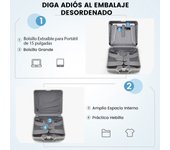 Costway Equipaje de Mano con Ruedas Giratorias Cerradura TSA para Negocios Maleta Rígida para PC Valija de Viaje 43 x 44 x 88-106 cm Plateado