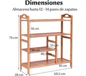Costway Estante de Zapatos de Bambú de 4 Niveles con Almacenamiento para Botas Estante de Exhibición Independiente para Entrada Pasillo 68,5x28x76cm