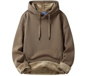 Sudadera con capucha de moda para hombre, otoño e invierno, color sólido, acolchada y gruesa, chaqueta de pareja de marea M [Recommended 80-52.5kg]