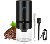 Molinillo de café eléctrico portátil, molinillo de granos automático, máquina de molinillo cónico para viajes en casa, recargable por USB blanco