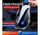 2024 Magic Clip Q11 nueva actualización cargador inalámbrico para coche soporte para teléfono móvil apertura y cierre soporte de navegación suministros para coche plata