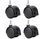 4 ruedas giratorias de plástico de nailon de 1,5 pulgadas con frenos, diámetro del vástago de 5/16 pulgadas para silla de oficina, silla de juego, estante de cocina, sofá
