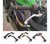 2 protectores de manos para manillar de motocicleta, scooter, bicicleta de montaña, bicicleta eléctrica, instalación en el extremo, protectores de manos de motocicleta CNC, aleación de aluminio, protector contra caídas Red