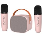 Mini máquina de karaoke con altavoz de karaoke Bluetooth y micrófonos inalámbricos para fiestas en casa de adultos y niños 1 mic blanco