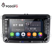 Podofo Android 10 Radio de coche Autoradio de coche pantalla táctil de 7 pulgadas Radio de coche reproductor Multimedia navegación GPS para VW Skoda SEAT golf 5 golf 6 T5 RAM 1G+ ROM 16G