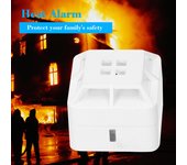 Alarma de calor Detector de calor de temperatura fija 5 años con batería sonido de alarma de 85dB para cocina casera blanco