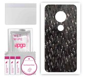 apgo Protective Skin Sticker for the back compatible with Motorola Moto E5 Play Go, Wrap Film, Foil, Vinyl - Pattern Carbon Black Pixel