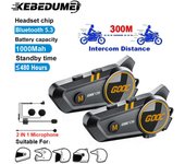 Intercomunicador inalámbrico para casco de motocicleta, 1000 mAh, 300 m, resistente al agua, Bluetooth, manos libres
