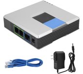 Adaptador de teléfono de Internet VoIP de 2 puertos, cable SIP RJ45 para Linksys PAP2T EU PLUG
