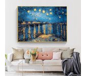 Van Gogh noche estrellada paisaje abstracto arte de pared lienzo impreso cartel famoso cuadro decorativo clásico decoración moderna para sala de estar A4 21x30cm No Frame