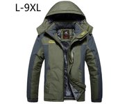 Hombres invierno al aire libre caza camping impermeable ejército abrigo chaqueta con capucha ropa de abrigo 2XL rojo