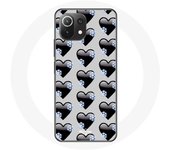 Coque pour Xiaomi Mi 11 Lite Fond de coeurs noirs