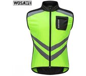 Chaleco de ciclismo para hombre, plegable, de secado rápido, transpirable, reflectante, deportivo, de seguridad, para montar en bicicleta L verde