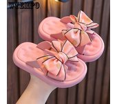Zapatillas lindas con lazo de lunares para niños, zapatos de playa para niña con fondo suave para bebé, con lazo de verano 24-25 blanco