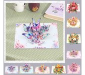 Exquisite 3D Butterfly Pop up Card Daisy Ornament Greeting Cards Best Wishes Invitations Congratulation Card Birthday Gift One Size azul oscuro