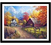 Diamond Stitch Pintura Granja Otoño Paisaje Bordado Paisaje Natural Decoración del Hogar Europeo 20X30CM