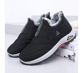 Zapatos de invierno más franela, zapatos deportivos informales acolchados de algodón gruesos y cálidos para hombres 39 negro