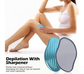 Depiladora de Nano cristal para hombre y mujer, goma depilatoria, borrador indoloro, piedra de salto, exfoliante corporal plata