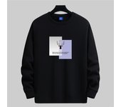 Suéter para hombre, otoño e invierno, suelto, de gran tamaño, de forro polar, grueso, grande, sin sombrero, cuello redondo, chaqueta de manga larga M
