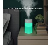 Mini humidificador de aire USB, difusor ultrasónico de aromaterapia, pulverizador portátil, lámpara LED para el hogar y el coche, 260ML blanco
