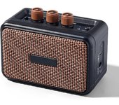 Mini amplificador de guitarra: amplificador de guitarra inalámbrico Bluetooth con dos altavoces de 5 W, batería recargable, modos Clean/Overdrive, conector para auriculares