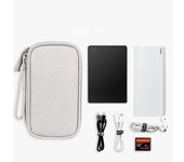 1 bolsa de almacenamiento portátil para productos digitales, organizador de cables de datos USB, estuche para auriculares, color rosa, gris, negro y azul marino