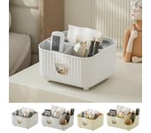 Soporte para pañuelos de pata de gato de dibujos animados, dispensador de servilletas moderno, contenedor multifunción de escritorio con Control remoto, caja de almacenamiento de maquillaje con bolígrafo estacionario L blanco