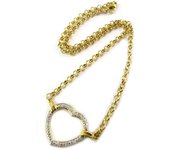 Les Trésors De Lily [D7471] - Collar chapado en oro 'Tender Love' oro blanco - 23x25 mm oro