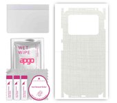 apgo Protective Skin Sticker for the back+sides compatible with Xiaomi Poco M4 Pro, Full Wrap Film, Foil, Vinyl - Pattern White Fabric