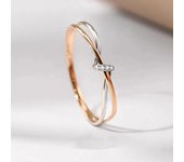 Hermosos anillos de diseño retorcido de dos tonos frescos para mujer que intercalan anillos de circonita cúbica brillantes y modernos, joyas con dijes 6