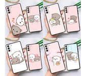 Funda Mochi Peach Cat para Samsung Galaxy S23, S22, S21 Ultra, S20 FE, S9, S10, Note 10 Plus, Note 20 Ultra, cobertura completa Galaxy S23Ultra