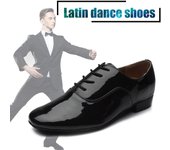 Zapatos de baile de salón modernos para hombre, blancos y negros, zapatos de baile de tango, tacón bajo, 2,5 CM 38 negro