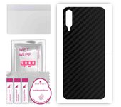 apgo Protective Skin Sticker for the back compatible with Samsung Galaxy A30s, Wrap Film, Foil, Vinyl - Pattern Carbon Black