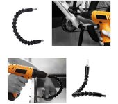 Adaptador de taladro de ángulo recto de 105 grados y 1/4 de pulgada y extensión de broca flexible para destornillador flexible de eje blando con acabado fino.