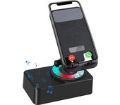Soporte para teléfono altavoz portátil giratorio de 360 ​​grados Mini altavoz soporte para móvil Base antideslizante Altavoz Bluetooth negro