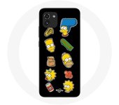 Coque pour Samsung Galaxy A03 Les Simpson autocollants fond noir