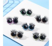 Juguetes para hacer muñecas, juguetes de peluche DIY, accesorios para muñecas, ojos intermitentes, ojos 3D, ojos con pestañas color rosa