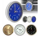 Reloj electrónico universal redondo para coche, adhesivo para salpicadero, decoración noctilucente para coches, accesorios para coche blanco